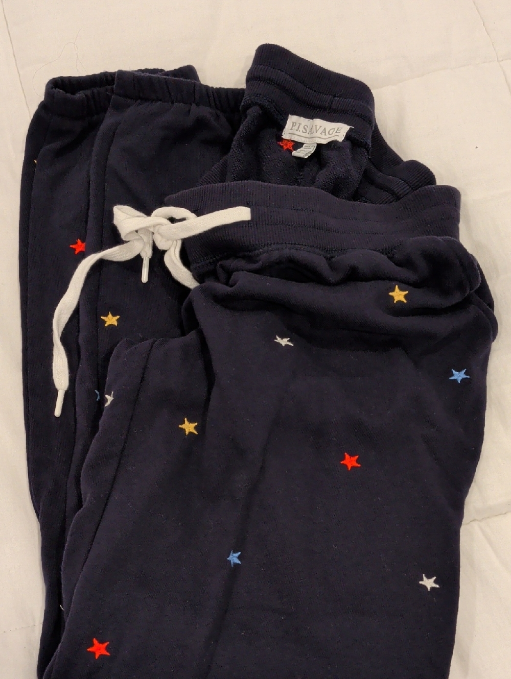 PJ salvage Navy Star Embroidered Jogger PJ Pants